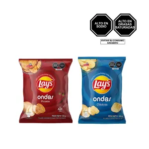 Pack (Papas Lays Ondas Picante 130 Gr + Papas Lays Ondas Saladas 130 Gr)