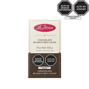 Tableta de chocolate blanco 30% cacao x 40 g x 10 pzas