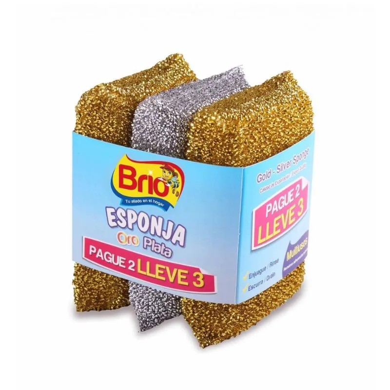 ESPONJA BRIO ORO PLATA PAGUE 2 LLEVE 3UNI