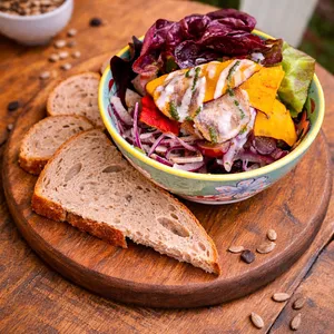 Ceviche Casa (mixto veggie)+Pan Masa Madre APLV, Sin Soya.