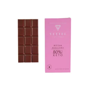 Barra Keto Avellana 80% Cacao 50 Gramos
