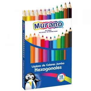 Lapices de colores jumbo hexagonales 12 colores