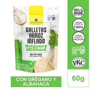 Galletas arroz karavansay inflado 60 g oregano y albahaca doypack