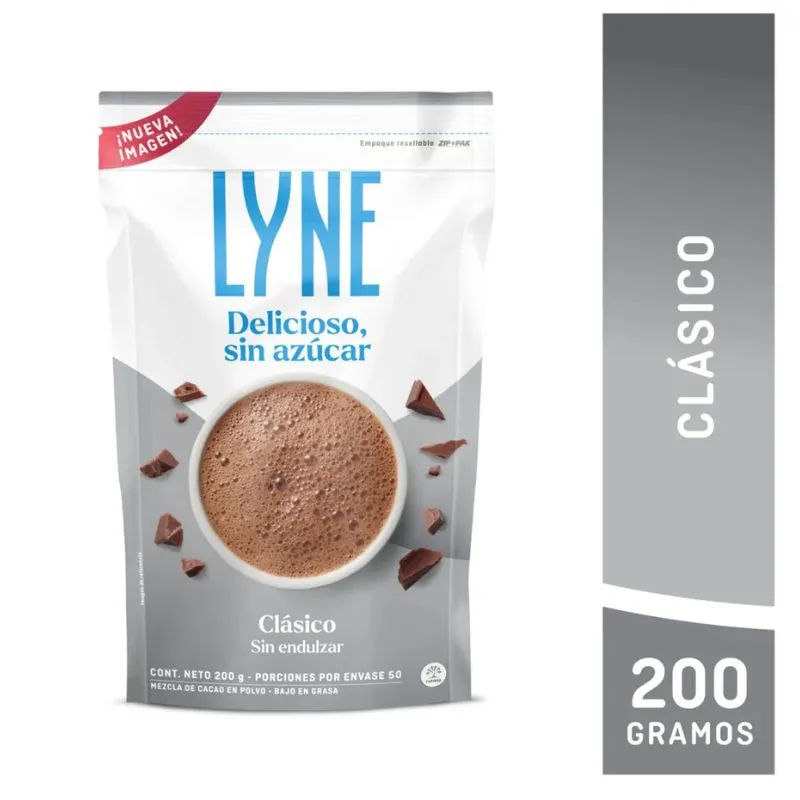 MEZCLA DE CACAO EN POLVO LYNE CLASICO X 200 GRS SIN AZUCAR MEZCLA DE CACAO EN POLVO LYNE CLASICO X 200 GRS SIN AZUCAR