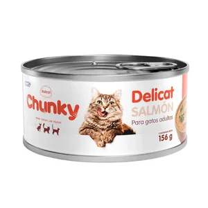 ALIMENTO HUMEDO DELICAT CHUNKY SALMON X 156 GRS LATA ADULTOS