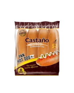 Pan Hot Dog 8 unidades 480gr Castaño Pan Hot Dog 8 unidades 480gr Castaño
