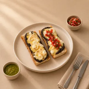 Molletes artesanales a los tres quesos*