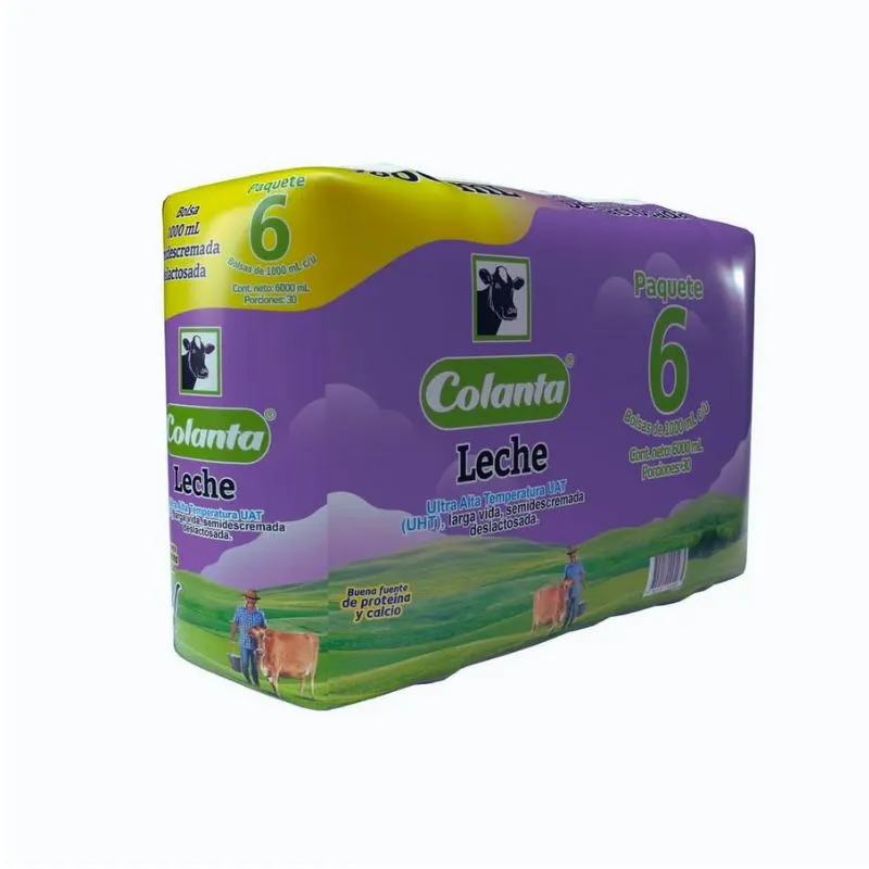 Sixpack leche colanta deslactosada x 1000 ml UHT Sixpack leche colanta deslactosada x 1000 ml UHT