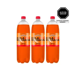 Pack 3 Bebida Carbonatada Fontlife Sabor Guaraná Botella 2Lts
