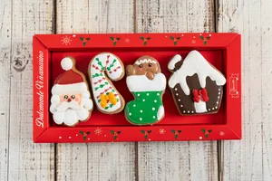 Caja galletas de miel navideñas