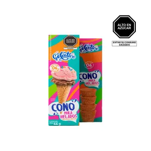 Conos Para Helado Gelatico X 6 Und