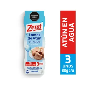 Tripack atun zenu lomos en agua x 80 grs Tripack atun zenu lomos en agua x 80 grs