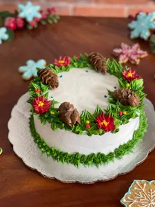 Queque corona navideña