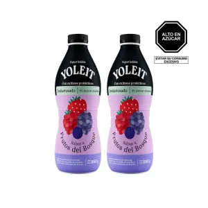 Pack 2 Yogurt Yoleit Frutos Del Bosque Deslactosado X 950 Gr