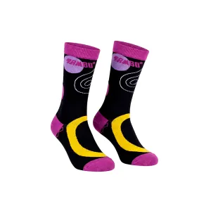 Medias Tambo De Algodón Talla Estándar Negro Con Amarillo X 1 Par