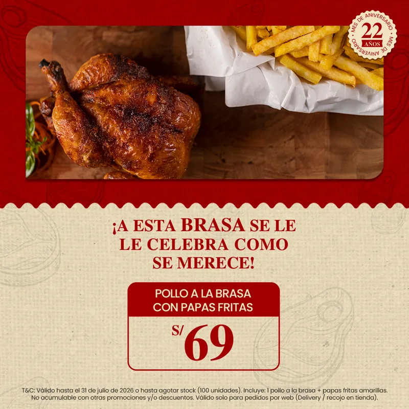 POLLO A LA BRASA CON PAPAS FRITAS POLLO A LA BRASA CON PAPAS FRITAS