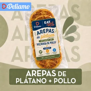 Arepas de plátano + pollo