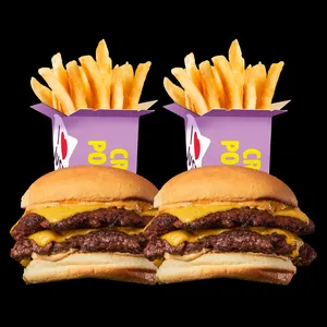 2 Just Cheese Doble + 2 Crunchy fries