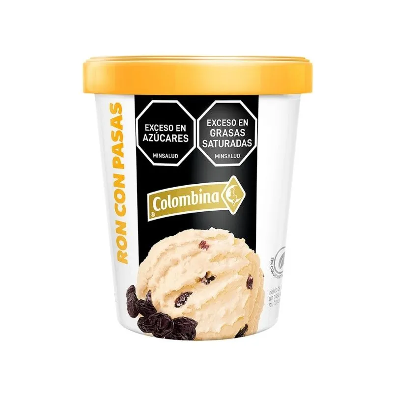 Helado colombina ron con pasas x 600 grs 1 L Helado colombina ron con pasas x 600 grs 1 L