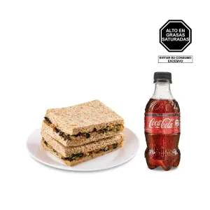 Pack (1 Triple integral de pollo, espinaca y tocino + 1 Gaseosa Coca Cola Sin Azucar 300ml)