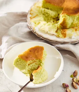 Tarta de queso con pistacho