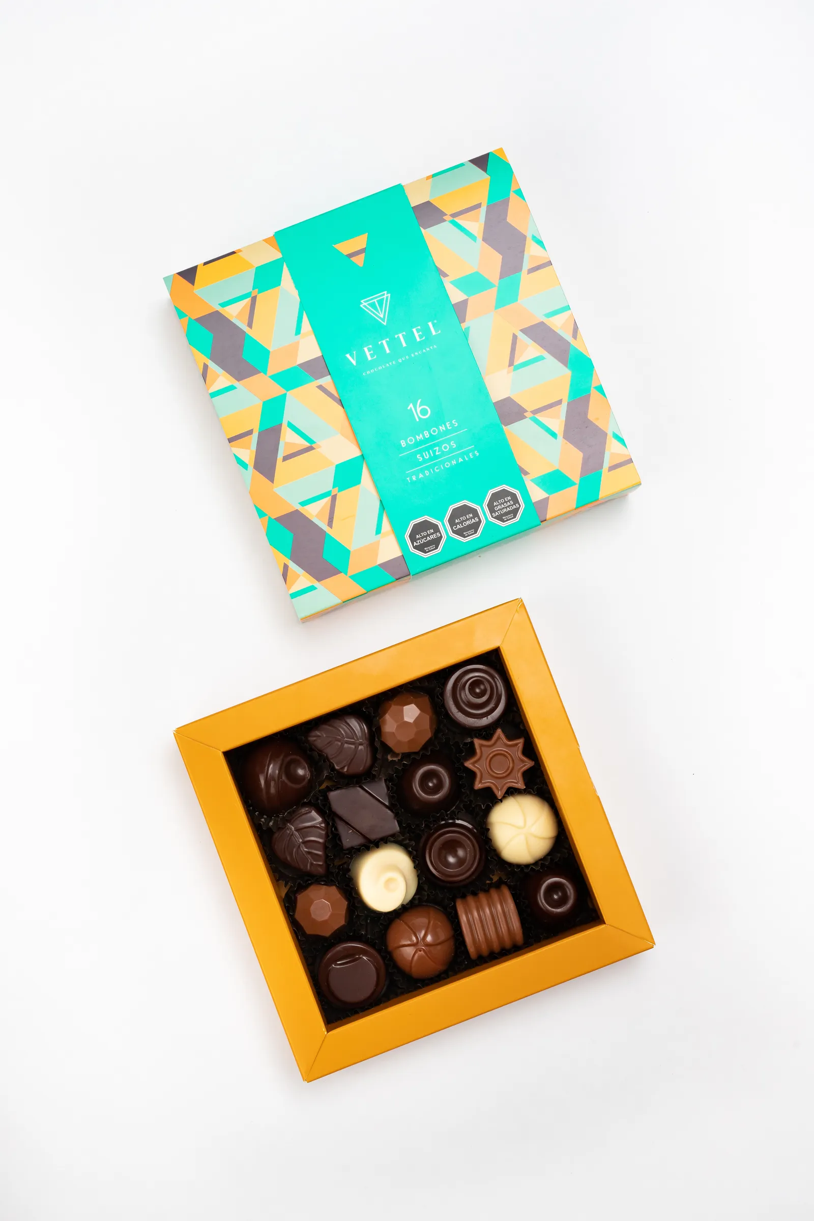 Caja Bombones Suizos 16 Unidades - Vettel Chocolates | Chocolate