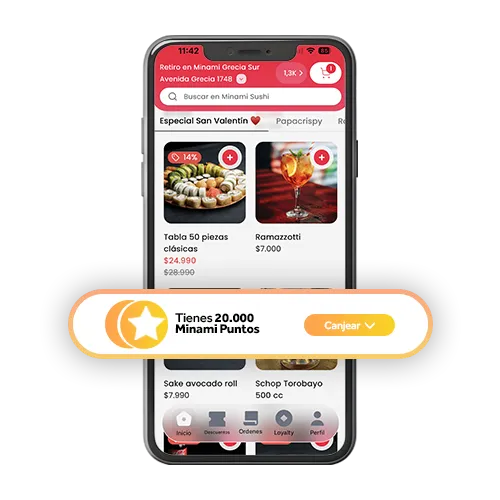 Aplicación móvil de Minami Sushi