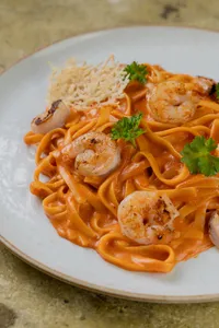 Fetuccini Shrimp al Rocoto
