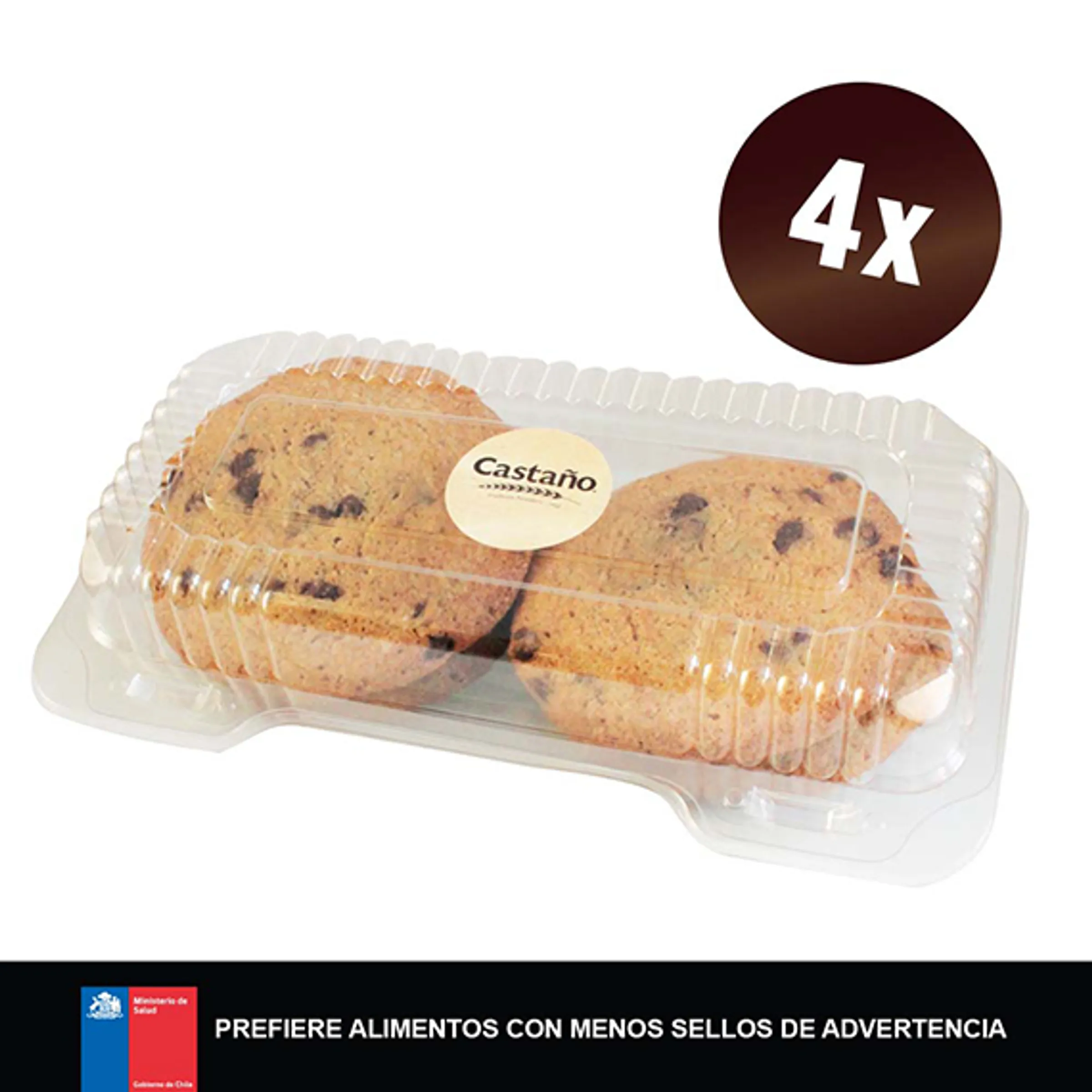 Pack 4 unidades Galletones Chips Chocolate - Castaño - Tradición ...