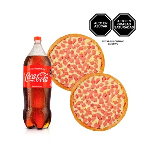 Pack (2 Pizzas Americanas Familiares + 1 Coca Cola 2.25 LT)