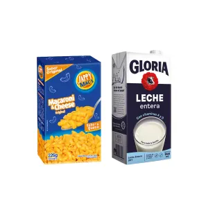 Pack (1 Macaroni & Cheese Jappy Macs Original 226 gr + 1 Leche UHT Gloria Entera 946 ML)