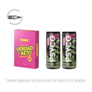 Pack (1 Juego De Mesa Tambo Verdad o Reto 54 Cartas Caja x 1 und + 2 Psyco Funky Green Apple x 473 ml)