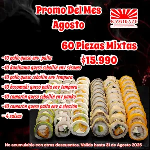 PROMO DEL MES AGOSTO: 60 Piezas Mixta
