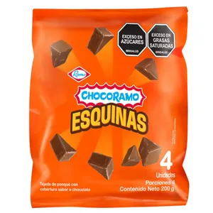 PONQUE CUBIERTO CHOCOLATE CHOCORAMO ESQUINAS  X  200 GRS