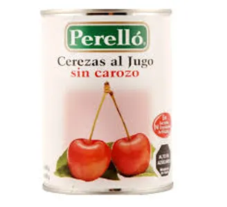 Cerezas al jugo s/ carozo, 580 gr