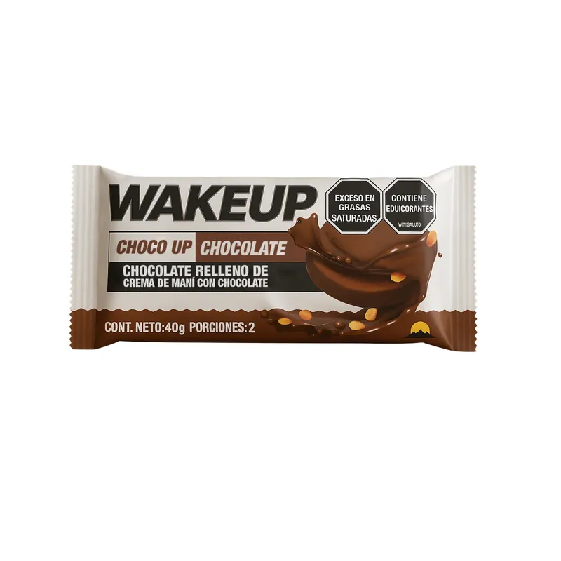 CHOCOLATE RELLENO WAKEUP CREMA DE MANI X 40 GRS