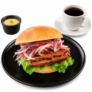 Pan con Asado + café