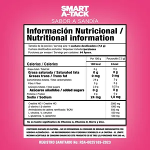 BEBIDA ENERGIZANTE SMART A-TACK SABOR SANDIA 480G