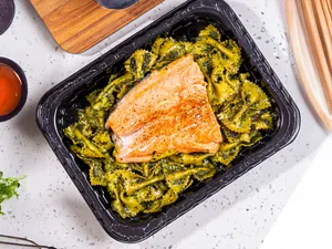 Salmon Pasta al Pesto