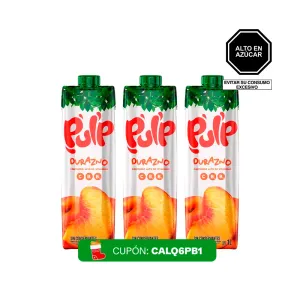 Pack 3 Jugo Pulp Durazno Pet X 1 Lt