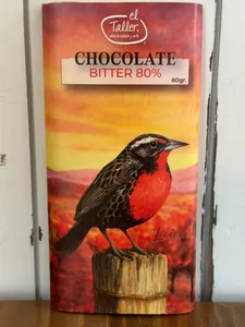 Barra de Chocolate Bitter 80% Cacao. 80 gr