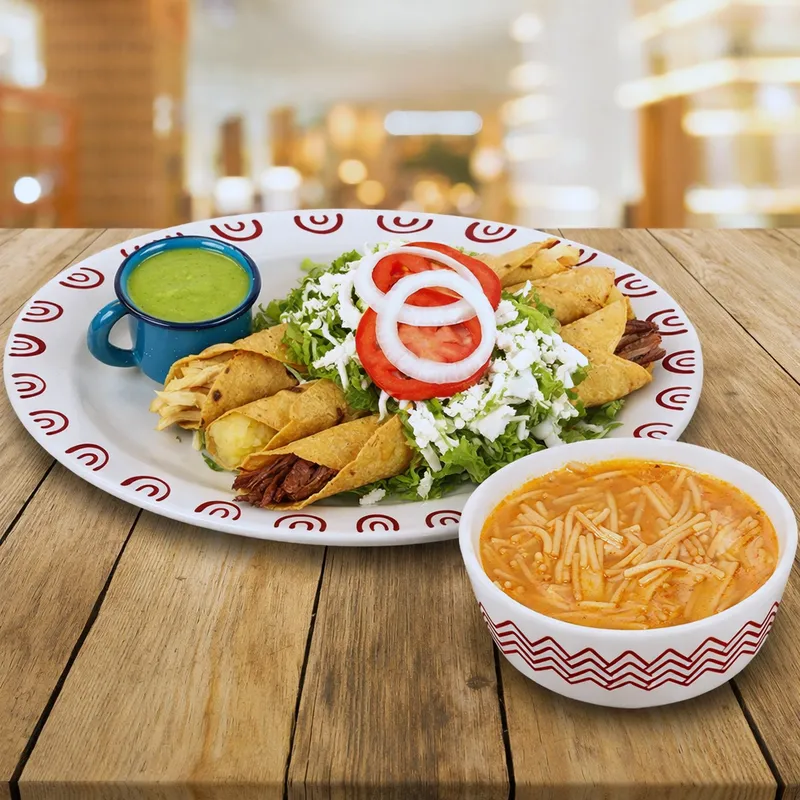 Flautas + Sopa de Fideos Flautas + Sopa de Fideos
