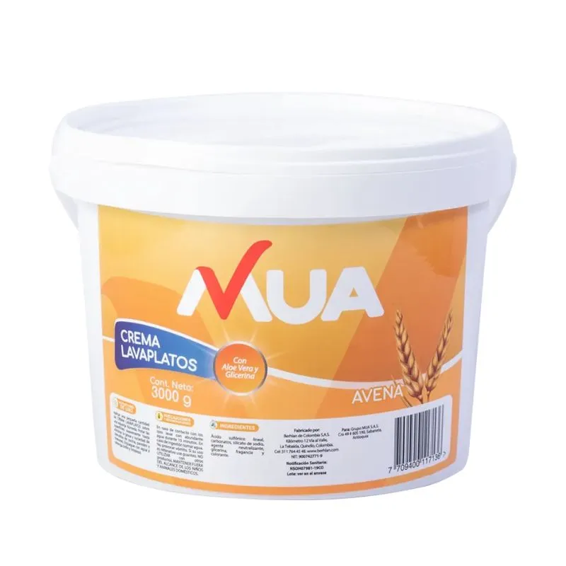 CREMA LAVAPLATOS MUA 3000G AVENA CREMA LAVAPLATOS MUA 3000G AVENA