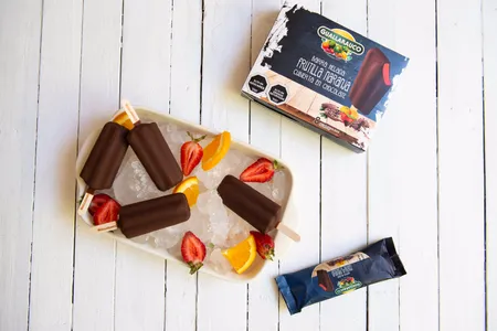 Paleta Chocolate Frutilla Naranja - Guallarauco