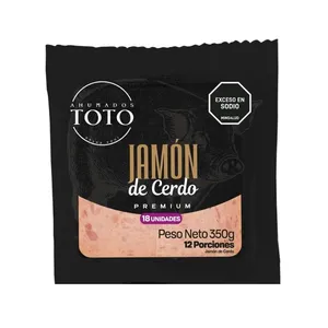 Jamón  de cerdo ahumados toto 350 grs premium