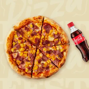Pizza fest hawaiana mediana + Coca Cola