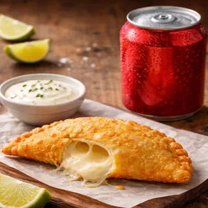 Promoción empanada de queso+ bebida