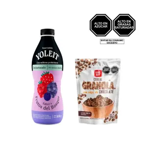 Pack (1 Yogurt Yoleit Frutos Del Bosque Deslactosado X 950 Gr + 1 Granola Vive Day Con Chips Chocolate X 350 Gr)