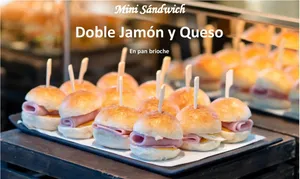 Mini Sandwich doble Jamón y Queso en pan brioche 6 unid.
