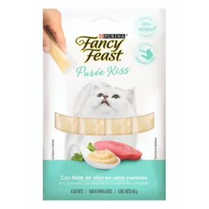 SNACK GATOS FANCY FEAST PURÉE KISS ATUN EN SALSA X 40 GR